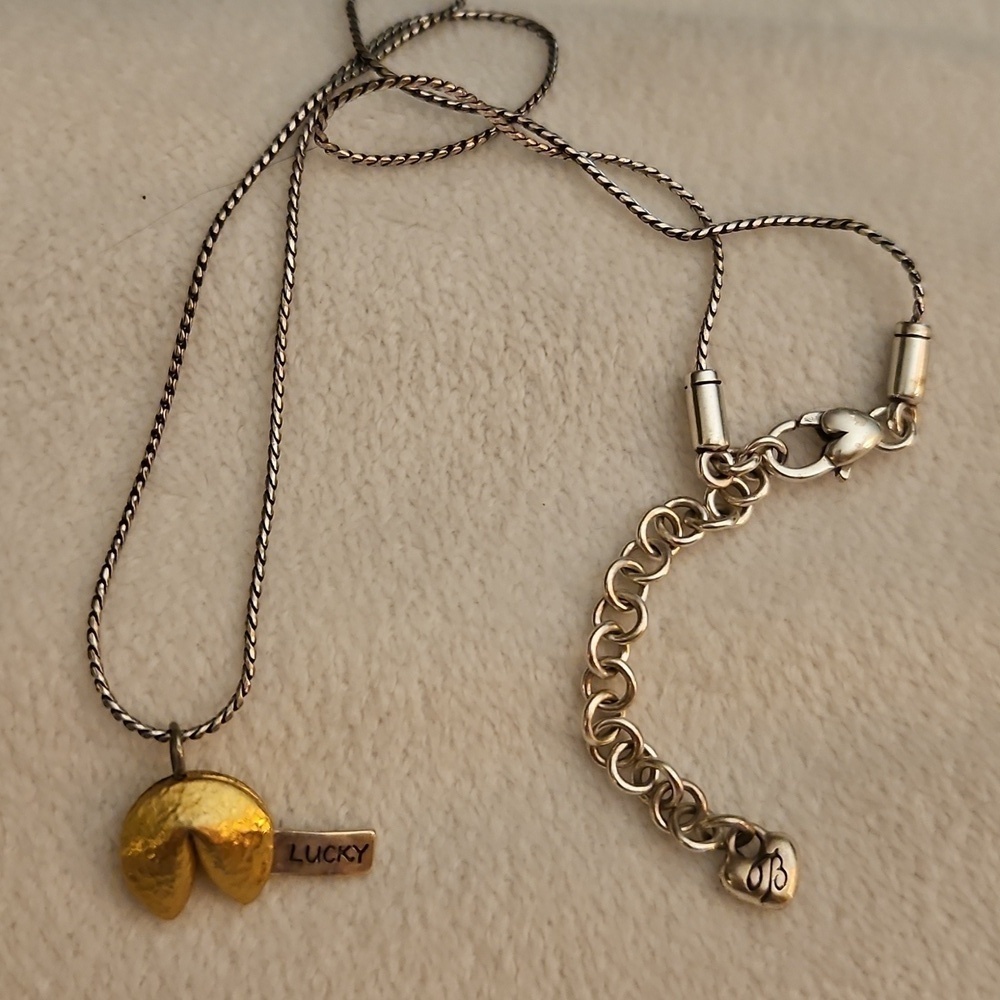 BRIGHTON Dainty Two-tone Lucky Fortune Cookie Pendant Necklace - Picture 6 of 6